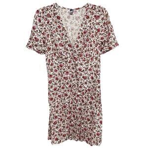 Old Navy Babydoll Mini Dress Size Small Ditsy Floral Button Front Boho Feminine